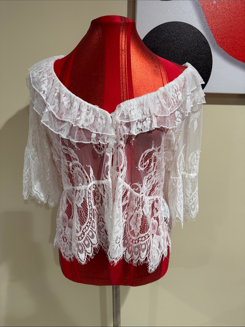 White Lace Off-Shoulder Women’s Top